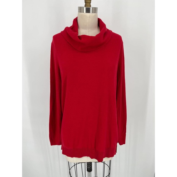 J. Jill Sweaters Jjill Cowl Neck Tunic Sweater Sz M Red